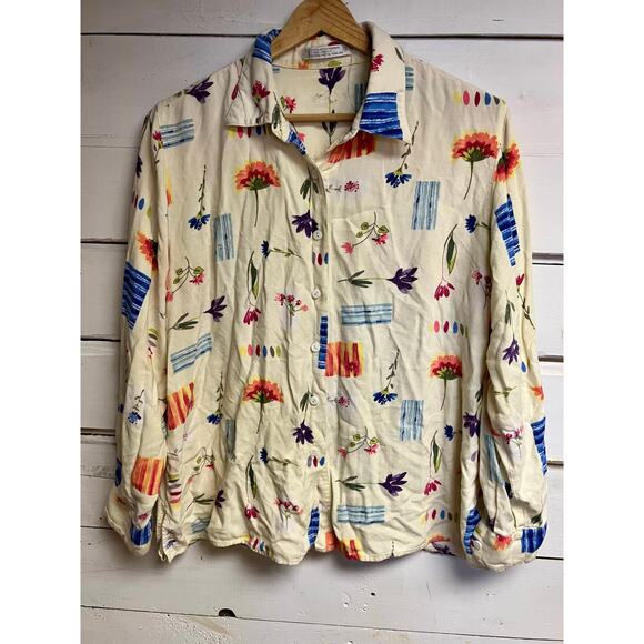 Foxcroft Button-up Floral Shirt Woman’s Size 16. - Picture 1 of 5